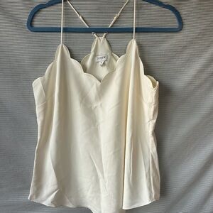J. Crew Women's Ivory Scalloped Top